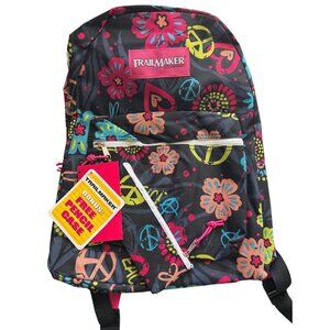 Trailmaker 16" Backpack Peace & Love Design Bonus Pencil Case School Or Travel